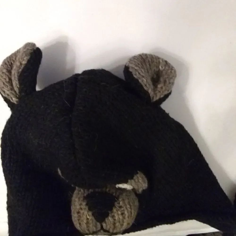 Wool black bear face hat - Picture 3 of 4